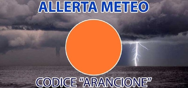 ALLERTA METEO - CODICE ARANCIONE - RISCHIO TEMPORALI FORTI